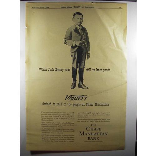 1956 Chase Manhattan Bank Ad - Jack Benny in Knee Pants