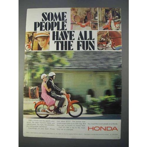 1966 Honda Motorcycle Ad - Some People Have All the Fun