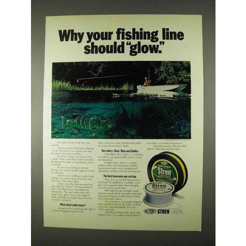 1974 Du Pont Golden Stren Fishing Line Ad - Should Glow
