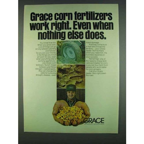 1978 Grace Corn Fertilizers Ad - Work Right