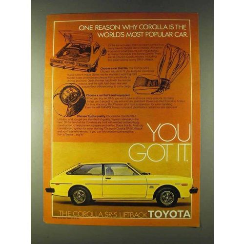 1979 Toyota Corolla SR-5 Liftback Ad - Most Popular