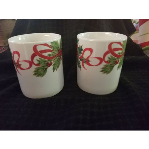 Vintage 90's Brylane Home Christmas Mugs