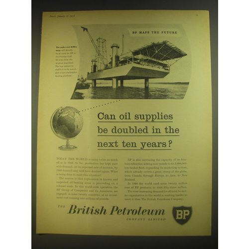 1958 BP British Petroleum Ad - Can oil supplies be doubled in ten years