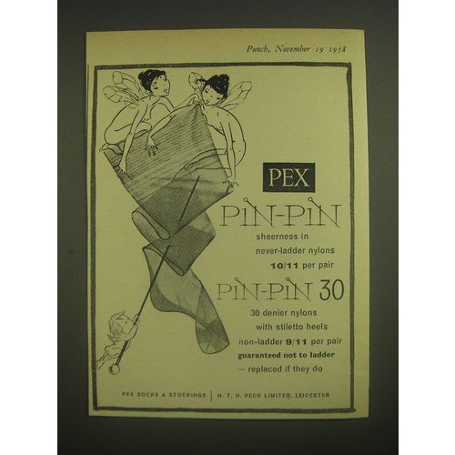 1958 Pex Pin-Pin and Pin-Pin 30 Nylon Stockings Advertisement