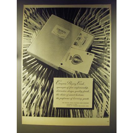 1945 United States Playing Card Company Congress Playing Cards Advertisement