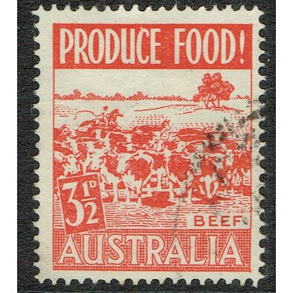 Australia 1953 Food Production 3½d Scarlet SG260 FU