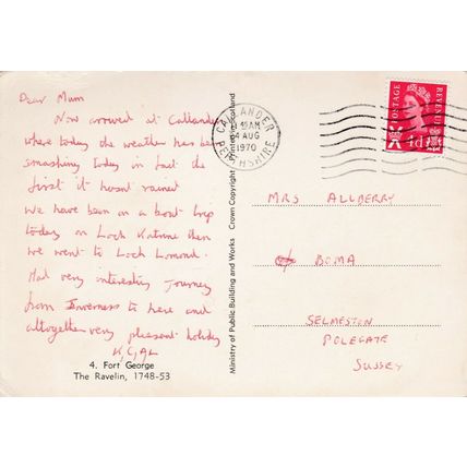 Fort George The Ravelin Inverness-shire Postcard 1970 used VGC