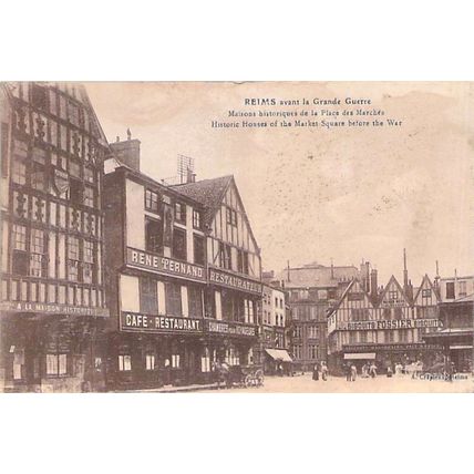 Reims avant la Grand Guerre Place des Marches France Postcard unused face damage