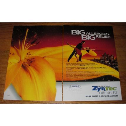 1997 Pfizer Zyrtec Ad - Big allergies. Big Relief.