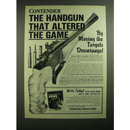 1981 Thompson/Center Contender Pistol Ad - Contender the Handgun that Altered