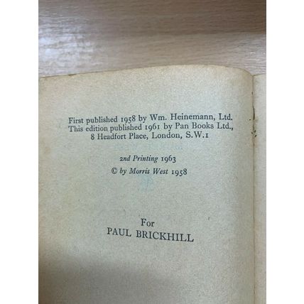 1963 MORRIS WEST "THE SECOND VICTORY" WW2 FICTION PAPERBACK BOOK (P2)