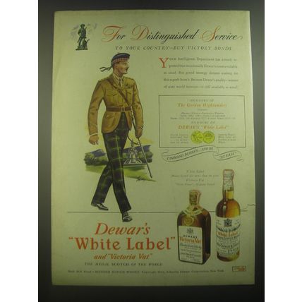 1945 Dewar's White Label and Victoria Vat Scotch Advertisement