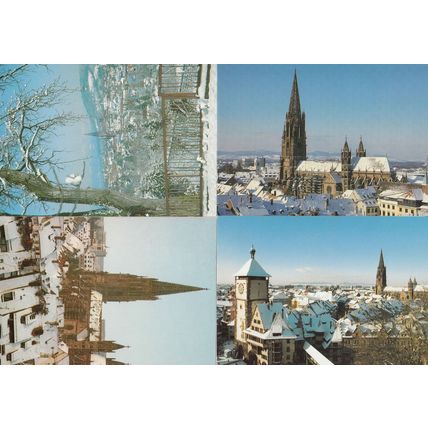Frielburg Im Breigsau Blick Vom Schlobberg 4x German Snow Christmas Postcard s