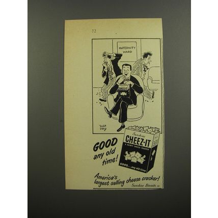 1953 Sunshine Cheeze-It Crackers Ad - Cartoon by Robert Day - Materinty Ward