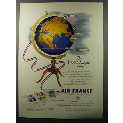 1953 Air France Ad - The world's largest airline
