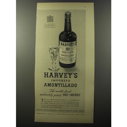 1953 Harvey's Amontillado Sherry Advertisement