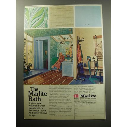 1972 Masonite Marlite Ad - The Marlite Bath it gives you wash-and-wear beauty