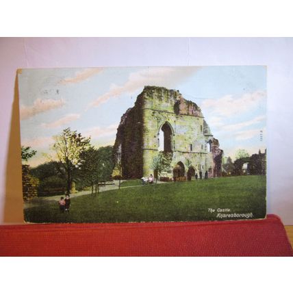 CASTLE, KNARESBOROUGH, YORKSHIRE used antique postcard by Hartmann 1905 pm =