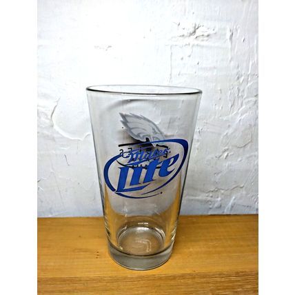 Miller Lite Eagles Football Beer Glass Conical Pint - 16 oz - Fast Ship!