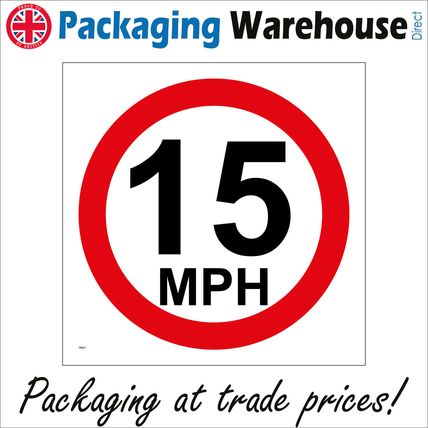 TR027 15 MPH SIGN CONSTRUCTION BUILDINGS SITES INDUSTRIAL ESTATES CAR PARKS SLOW