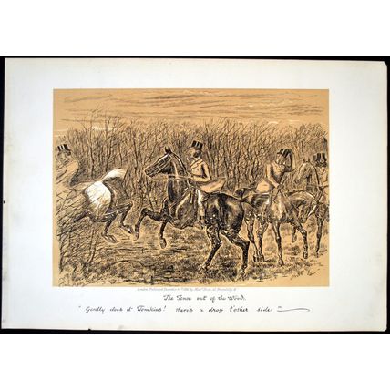 FENCE OUT OF THE WOOD 1886 George Finch Mason - Horses VICTORIAN PRINT #2