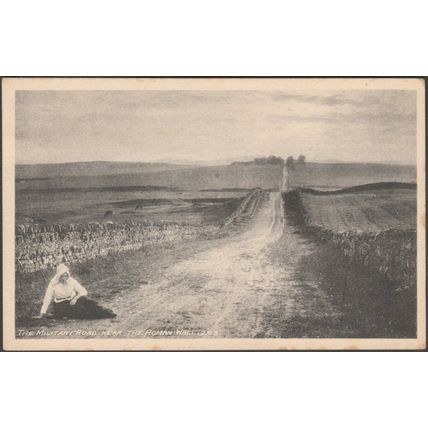 Military Road near the Roman Wall, Northumberland, c.1905-10 - Gibson & Son PC