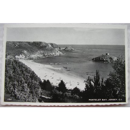 1962 b/w postcard Portelet Bay, Jersey