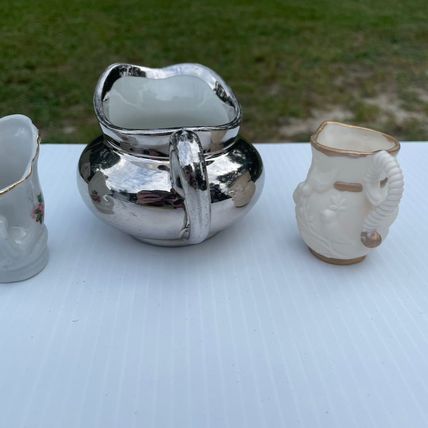 Miniature Pitcher Set Porcelain Multi-Color Unbranded Pcs & 1 Royal Worcester Pc