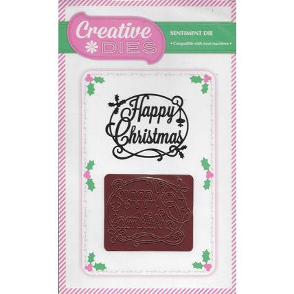 Creative Dies. Happy Christmas Sentiment Die. Die Cutting Cardmaking Crafts
