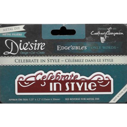 Crafter's Companion. Die'Sire. Celebrate In Style Die. Die Cutting Cardmaking