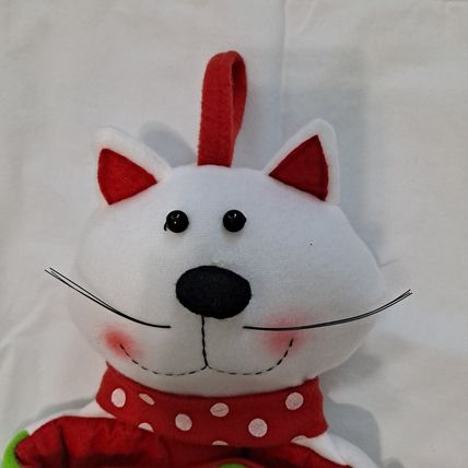 CAT PLUSH 24" "Meowy Christmas" STOCKING Stuffed Kitty dei