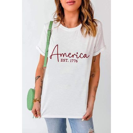 White America EST.1776 Embroidered Graphic Tee
