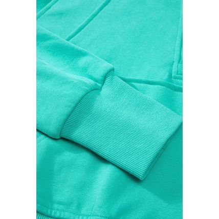 Aruba Blue Quarter Zip Stand Neck Kangaroo Pocket Sweatshirt