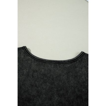 Black Varsity Stripe Half Sleeve Vintage Tee