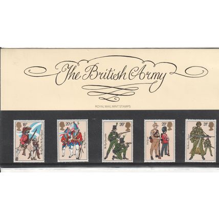 GB stamps 1983 Presentation Pack - SG 1218-1222 - British Army Uniforms