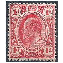 Transvaal 1905 SG274 1d Scarlet Mounted Mint.