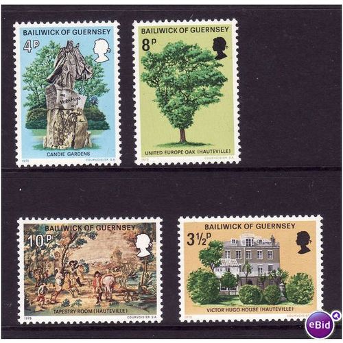 GUERNSEY 1975 VICTOR HUGO SG 126/129 SET 4 VALS U/M MINT