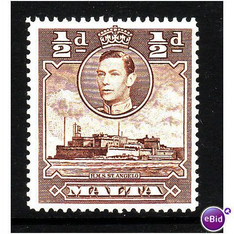 MALTA 1938 1/2d RED BROWN SG 218a M MINT