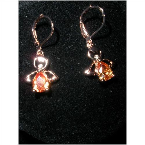 18K Rose Gold Plated Angel Earrings