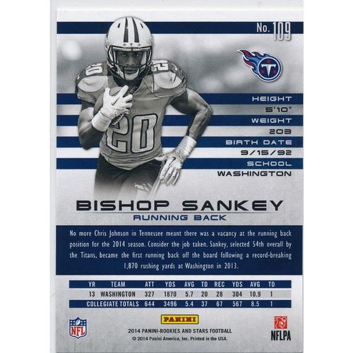 2014 Panini Rookies & Stars #109 Bishop Sankey RC Tennessee Titans