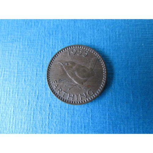 1955 QUEEN ELIZABETH II ONE FARTHING FREE POST. AG