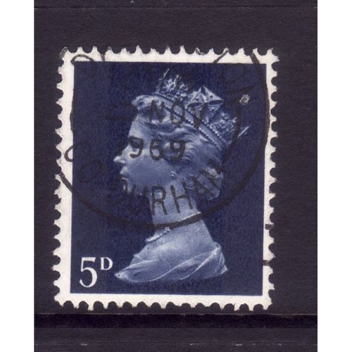 GREAT BRITAIN 1968 SG 735 5d ROYAL BLUE TWO BANDS FINE USED#3
