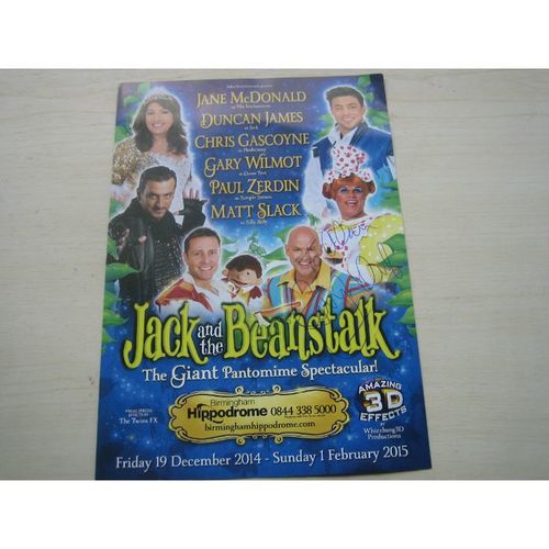 Gary Wilmot (Panto flyer Birmingham 2014/15) hand signed RARE *FREE POST*