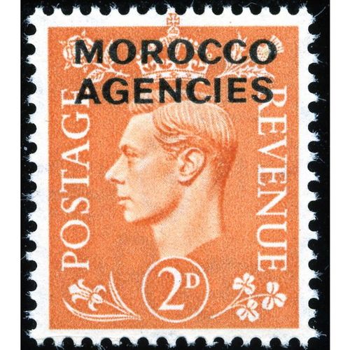 Morocco Agencies KGVI 1949 2d Pale Orange Mounted Mint MM SG 80 stamp postage