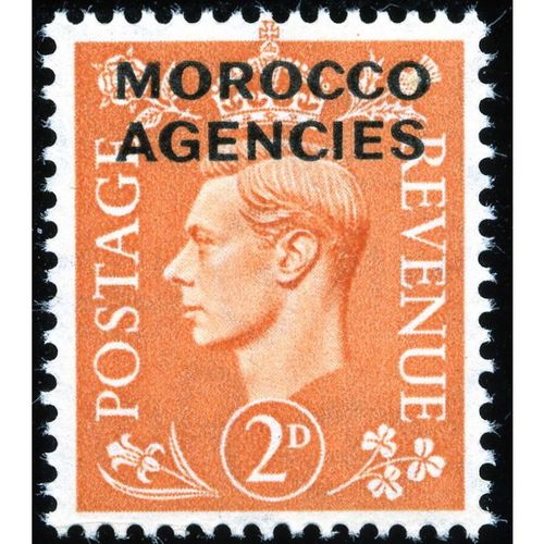 Morocco Agencies KGVI 1949 2d Pale Orange Mounted Mint MM SG 80 stamp postage