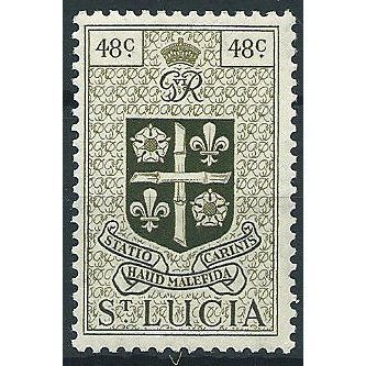 St Lucia 1949 SG156 48c Olive-Green Mounted Mint ... .