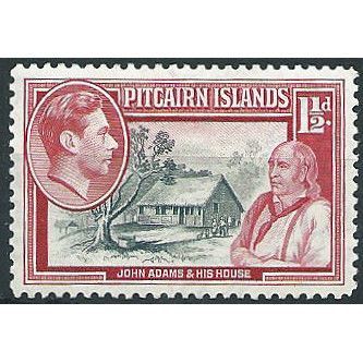 Pitcairn Islands 1940 SG3 1 1/2d Grey & Carmine Mounted Mint ... .