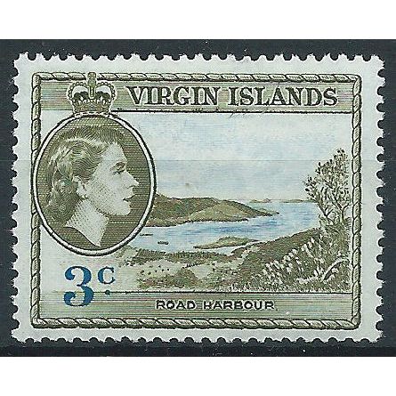 Virgin Islands 1956 SG152 3c Blue & Deep Olive Mounted Mint . ..