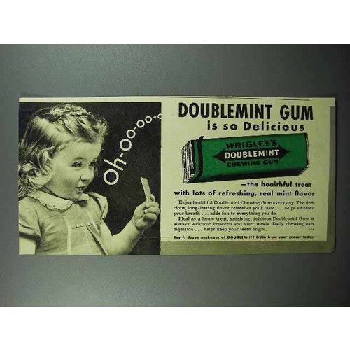 1941 Wrigley's Doublemint Gum Ad - So Delicious