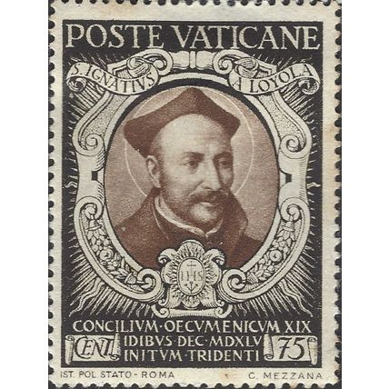 VATICAN, St Ignatius Loyola, brown 1946, 75c, #2